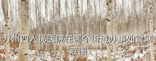 重慶市萬州區(qū)紅光街道，萬州四人民醫(yī)院在哪個(gè)街道辦事處管轄范圍
