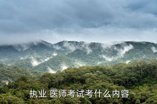  執業 醫師考試考什么內容