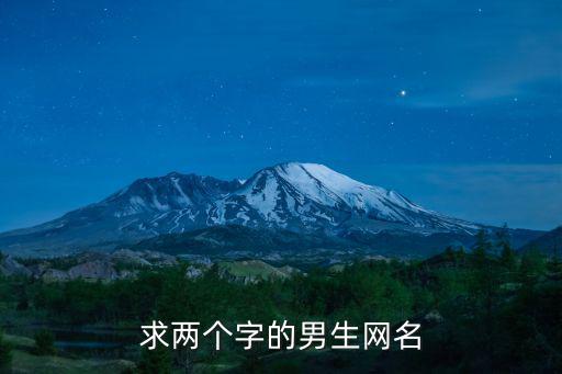 求兩個字的男生網(wǎng)名