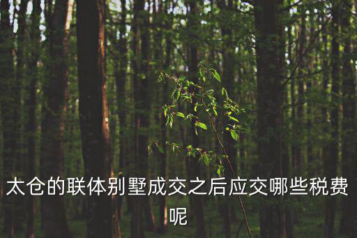 太倉的聯(lián)體別墅成交之后應(yīng)交哪些稅費呢