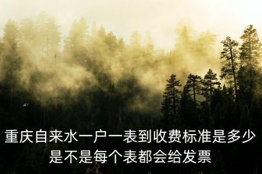 2021年重慶市水費收費標準，重慶自來水一戶一表到收費標準是多少是不是每個表都會給發票