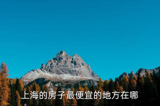上海的房子最便宜的地方在哪