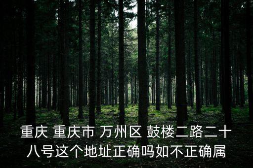 重慶 重慶市 萬州區(qū) 鼓樓二路二十八號這個地址正確嗎如不正確屬