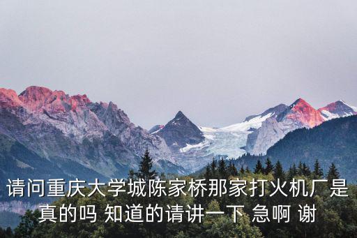 請問重慶大學城陳家橋那家打火機廠是真的嗎 知道的請講一下 急啊 謝