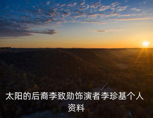 太陽的后裔李致勛飾演者李珍基個人 資料