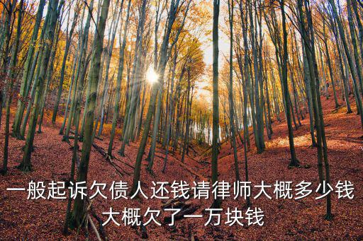 一般起訴欠債人還錢請律師大概多少錢 大概欠了一萬塊錢