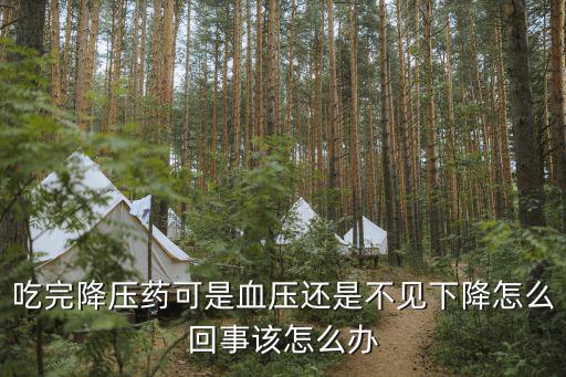 吃完降壓藥可是血壓還是不見下降怎么回事該怎么辦