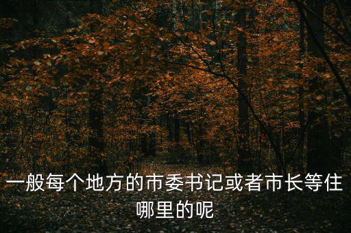 一般每個地方的市委書記或者市長等住哪里的呢