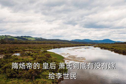  隋煬帝的 皇后 蕭氏到底有沒有嫁給李世民