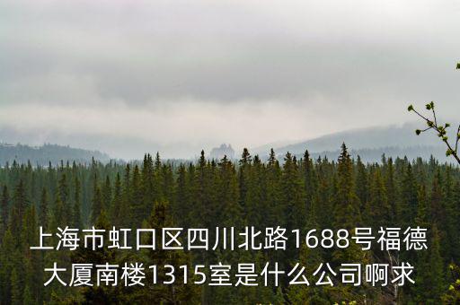 上海市虹口區(qū)四川北路1688號福德大廈南樓1315室是什么公司啊求