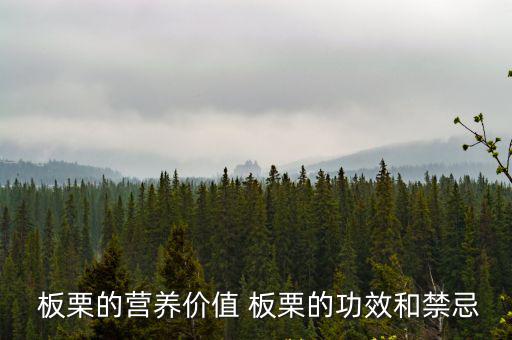  板栗的營養(yǎng)價值 板栗的功效和禁忌
