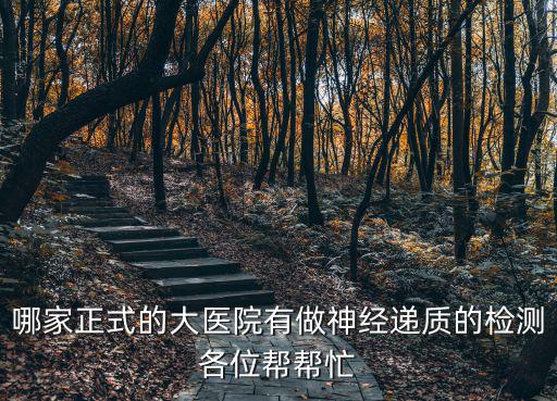天津市安定醫(yī)院能測腦遞質(zhì)嗎，哪家正式的大醫(yī)院有做神經(jīng)遞質(zhì)的檢測各位幫幫忙