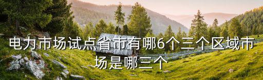 電力市場試點(diǎn)省市有哪6個(gè)三個(gè)區(qū)域市場是哪三個(gè)
