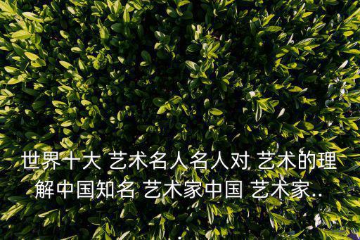 世界十大 藝術(shù)名人名人對 藝術(shù)的理解中國知名 藝術(shù)家中國 藝術(shù)家...
