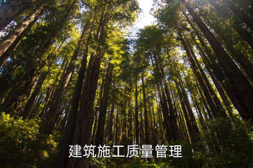 建筑施工質(zhì)量管理