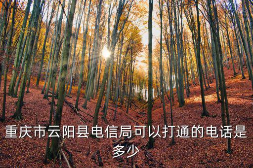 重慶市云陽(yáng)縣電信局可以打通的電話是多少