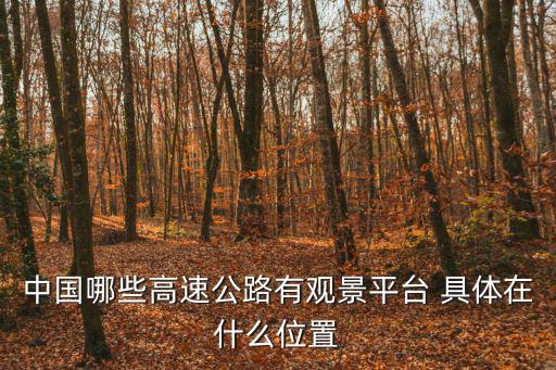 中國哪些高速公路有觀景平臺 具體在什么位置