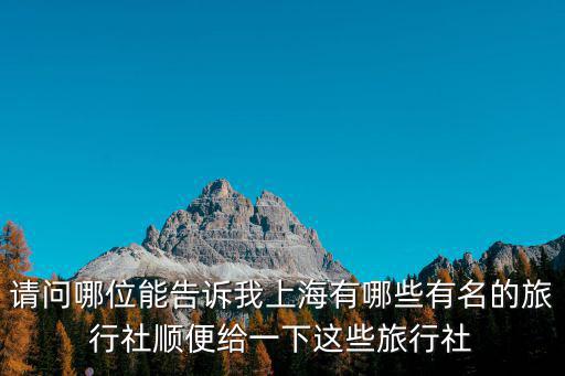 上海旅游公司，請問哪位能告訴我上海有哪些有名的旅行社順便給一下這些旅行社