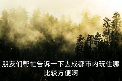 朋友們幫忙告訴一下去成都市內玩住哪比較方便啊