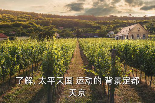 了解, 太平天國 運動的 背景定都天京