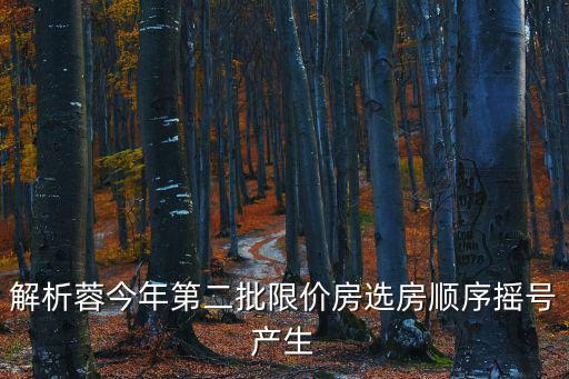 解析蓉今年第二批限價(jià)房選房順序搖號產(chǎn)生
