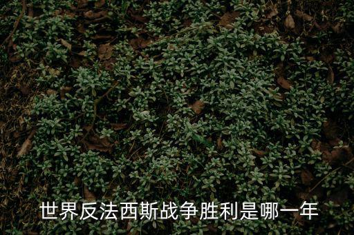  世界反法西斯戰爭勝利是哪一年