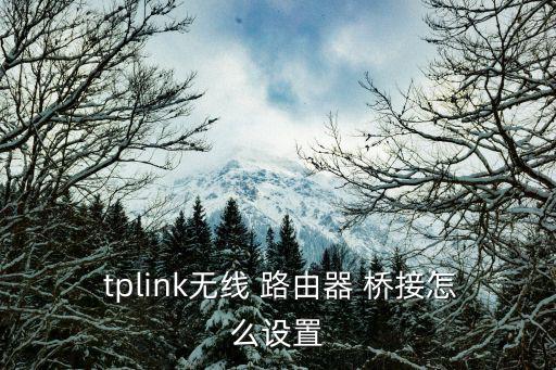 tp路由器橋接,設置路由器無線設置方法如下