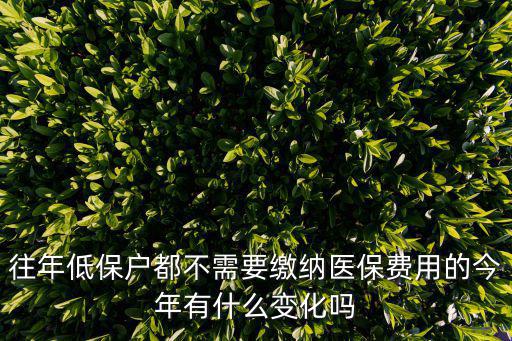 往年低保戶都不需要繳納醫保費用的今年有什么變化嗎