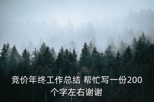 競價年終工作總結 幫忙寫一份200個字左右謝謝