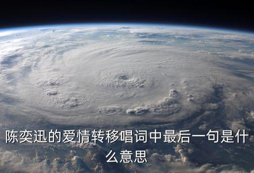 陳奕迅的愛情轉(zhuǎn)移唱詞中最后一句是什么意思