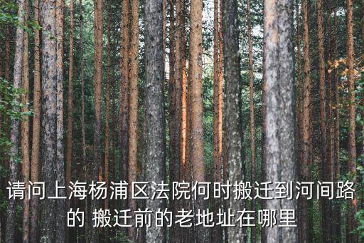 請問上海楊浦區法院何時搬遷到河間路的 搬遷前的老地址在哪里