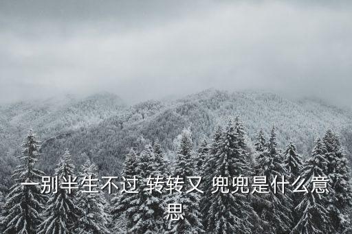 一別半生不過 轉轉又 兜兜是什么意思