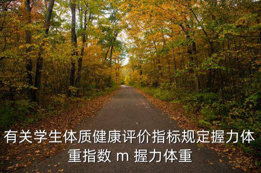有關學生體質健康評價指標規定握力體重指數 m 握力體重