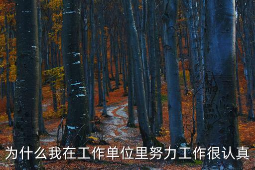 為什么我在工作單位里努力工作很認真