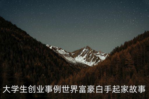 大學生創業事例世界富豪白手起家故事