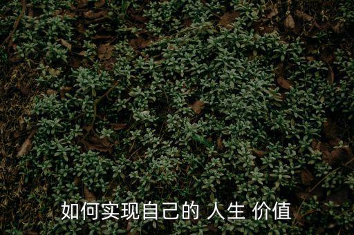 如何實現人生價值