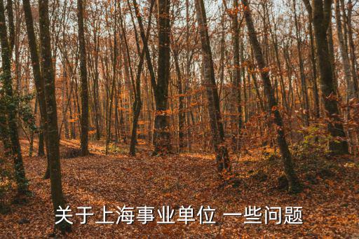 關(guān)于上海事業(yè)單位 一些問題