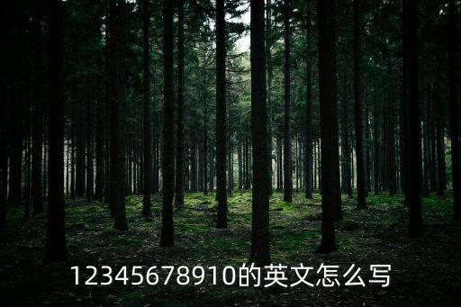 12345678910的英文怎么寫