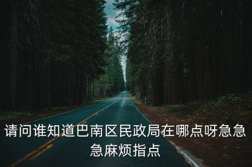 請問誰知道巴南區民政局在哪點呀急急急麻煩指點