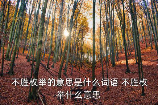  不勝枚舉的意思是什么詞語 不勝枚舉什么意思