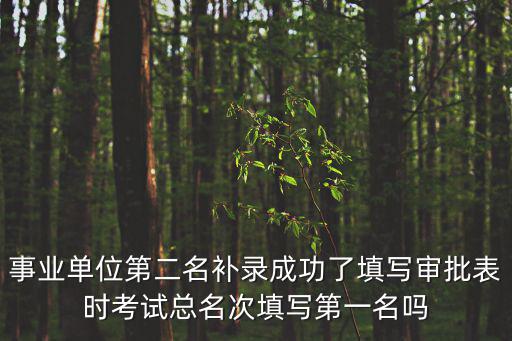 事業單位第二名補錄成功了填寫審批表時考試總名次填寫第一名嗎