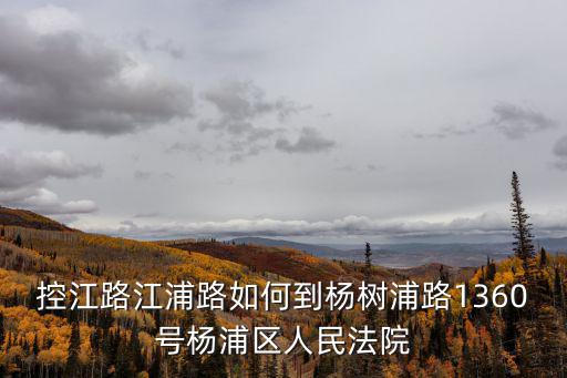 楊浦區法院聯系方式，控江路江浦路如何到楊樹浦路1360號楊浦區人民法院