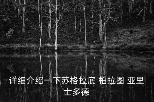 詳細(xì)介紹一下蘇格拉底 柏拉圖 亞里士多德