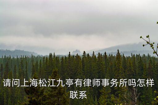 請問上海松江九亭有律師事務所嗎怎樣聯系