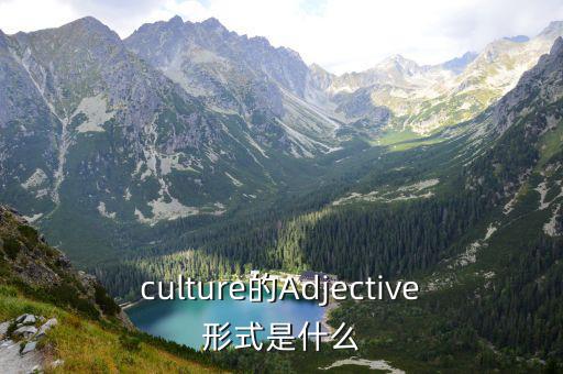 culture的Adjective形式是什么