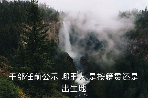 干部任前公示 哪里人 是按籍貫還是出生地