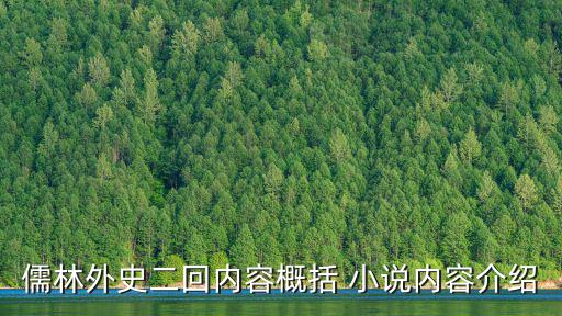 儒林外史二回內容概括 小說內容介紹