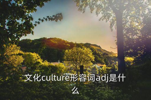 culture的形容詞，culture的Adjective形式是什么