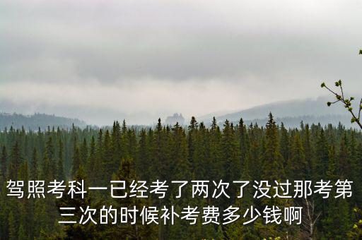 重慶市科目一補考費，駕照考科一已經考了兩次了沒過那考第三次的時候補考費多少錢啊