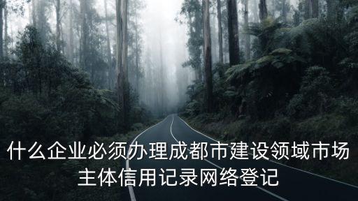 什么企業必須辦理成都市建設領域市場主體信用記錄網絡登記